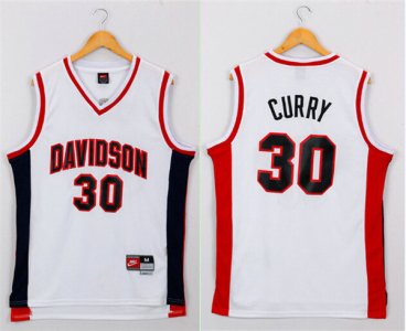 Maillot De Basket NCAA College Stephen Curry 30 Blanc